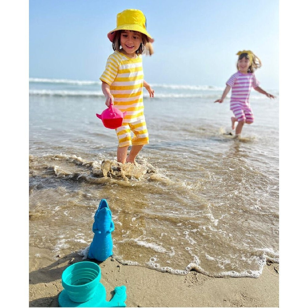 Jug Scrunch Crocodile for bath and beach, Silicone, Sage Green - 3