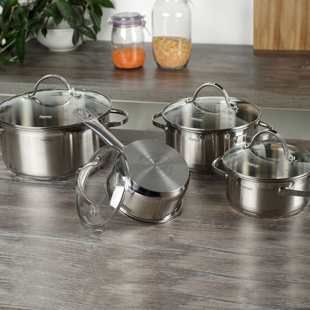 Fissman 8- Piece Cookware Set Gabriela with Glass Lids Stainless Steel - 7