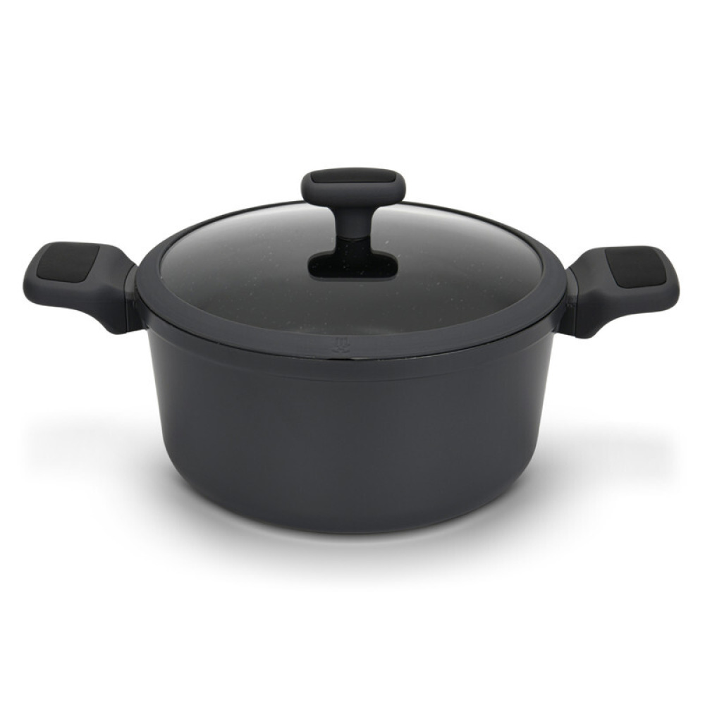 Fissman Stockpot Titanium Pro 20cm/2.7LTR with Glass Lid with Cast Aluminum and Non- Stick Coating - 1