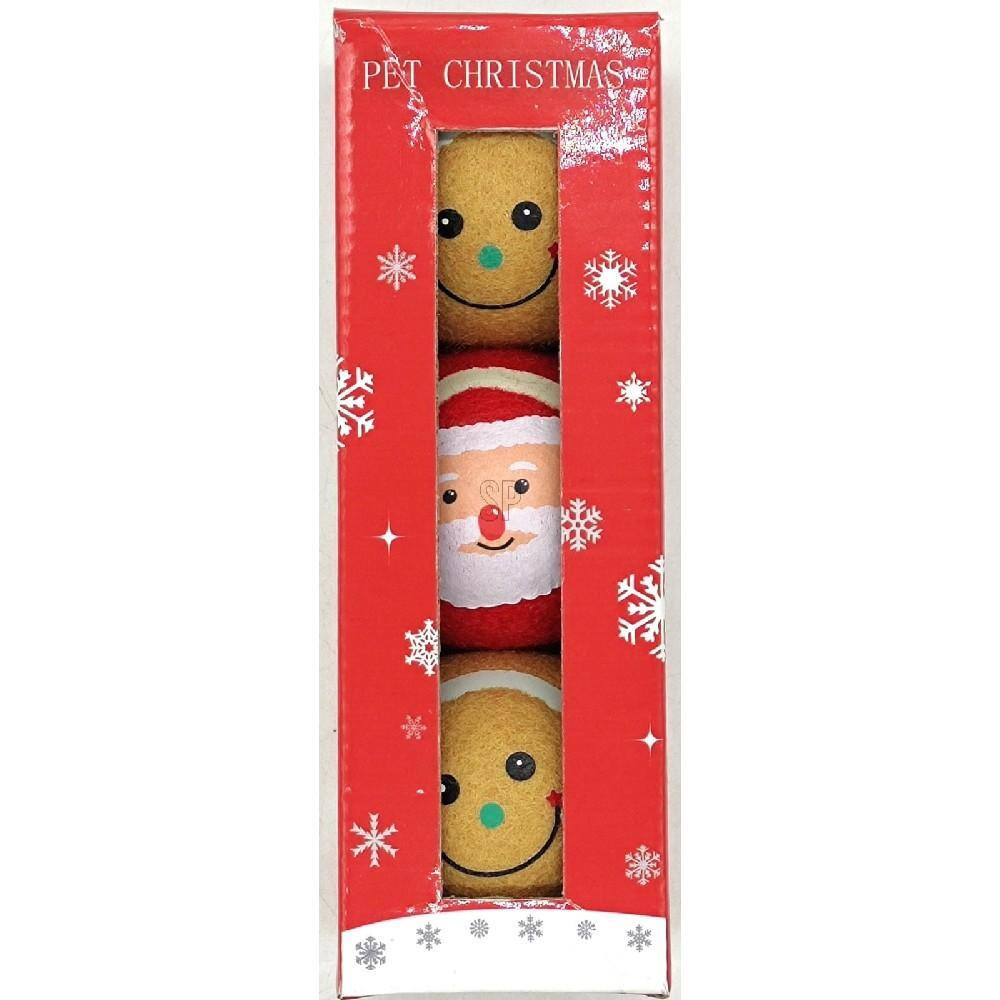 Koopman Xmas Dog Tennis Balls Set Of 3 - 1