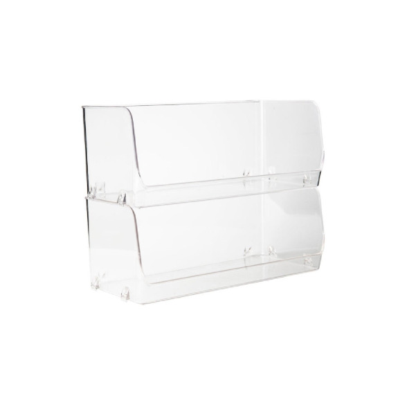 Little Storage Clear Stackable Large Organizer Set of 2