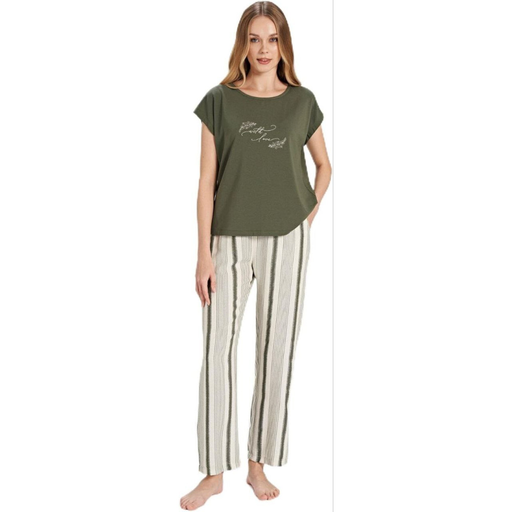 طقم بيجامة منزلي من Hidden BEAUTY Lingerie، أخضر غامق - XL - 1
