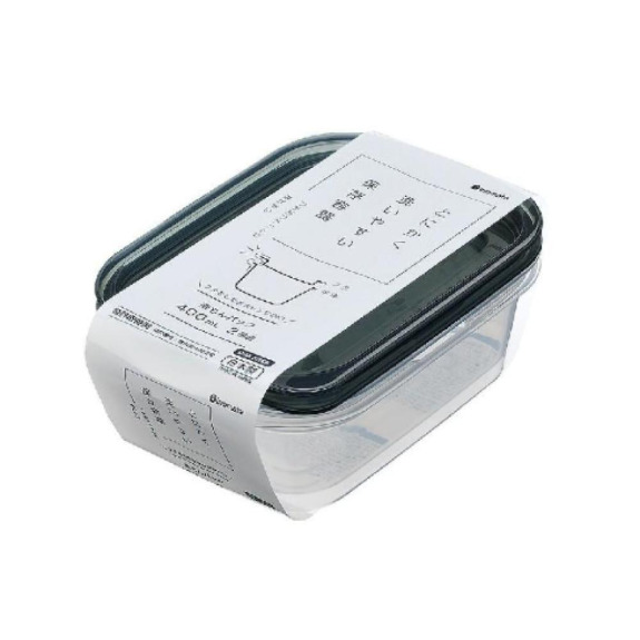 علبة طعام مربعة من البلاستيك من هوكان شو سعة 400 مل، عبوة من قطعتين