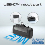 Promate Ultra-Compact Fast Charging Power Bank with Dual foldable USB-C™ & Lightning Connectors - 5 miniature