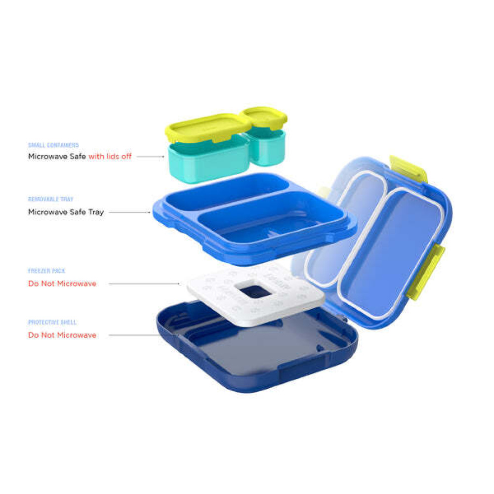 Zoku Neat Bento имеет компактный дизайн, Мягкую Ручку, регулируемые Контейнеры и герметичность, СИНИЙ Цвет - 7