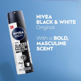 NIVEA MEN Black & White Invisible Deodorant Spray, Original, 72H Active Protection, Stains, Residues & Irritation, 2x150ml - 4 miniature