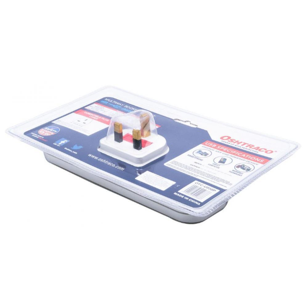 Oshtraco 2Way T-Socket Plus 2 x 2.1 USB Port - 1