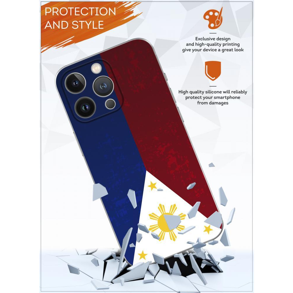 Protective Case Cover for Apple iPhone 14 Pro Max (6.7) Flag of the Philippines - 3