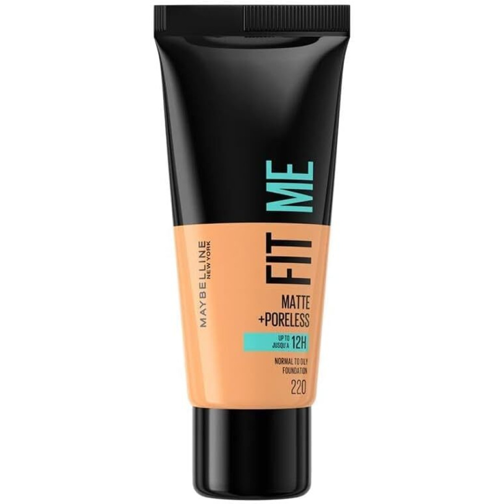Maybelline New York Fit Me Matte and Poreless Foundation 220 Natural Beige (Натуральный бежевый) - 1