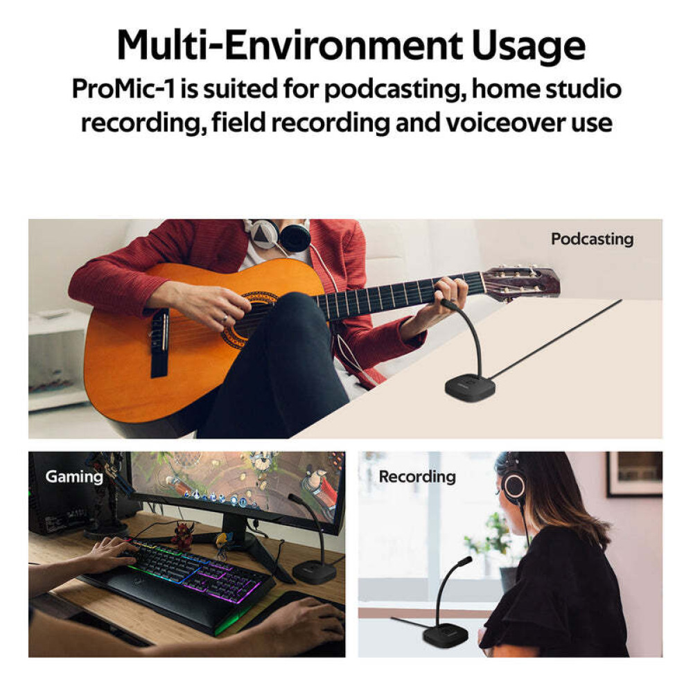 Promate ProMic-1 High Definition Omni-Directional Microphone with Flexible Gooseneck - 2