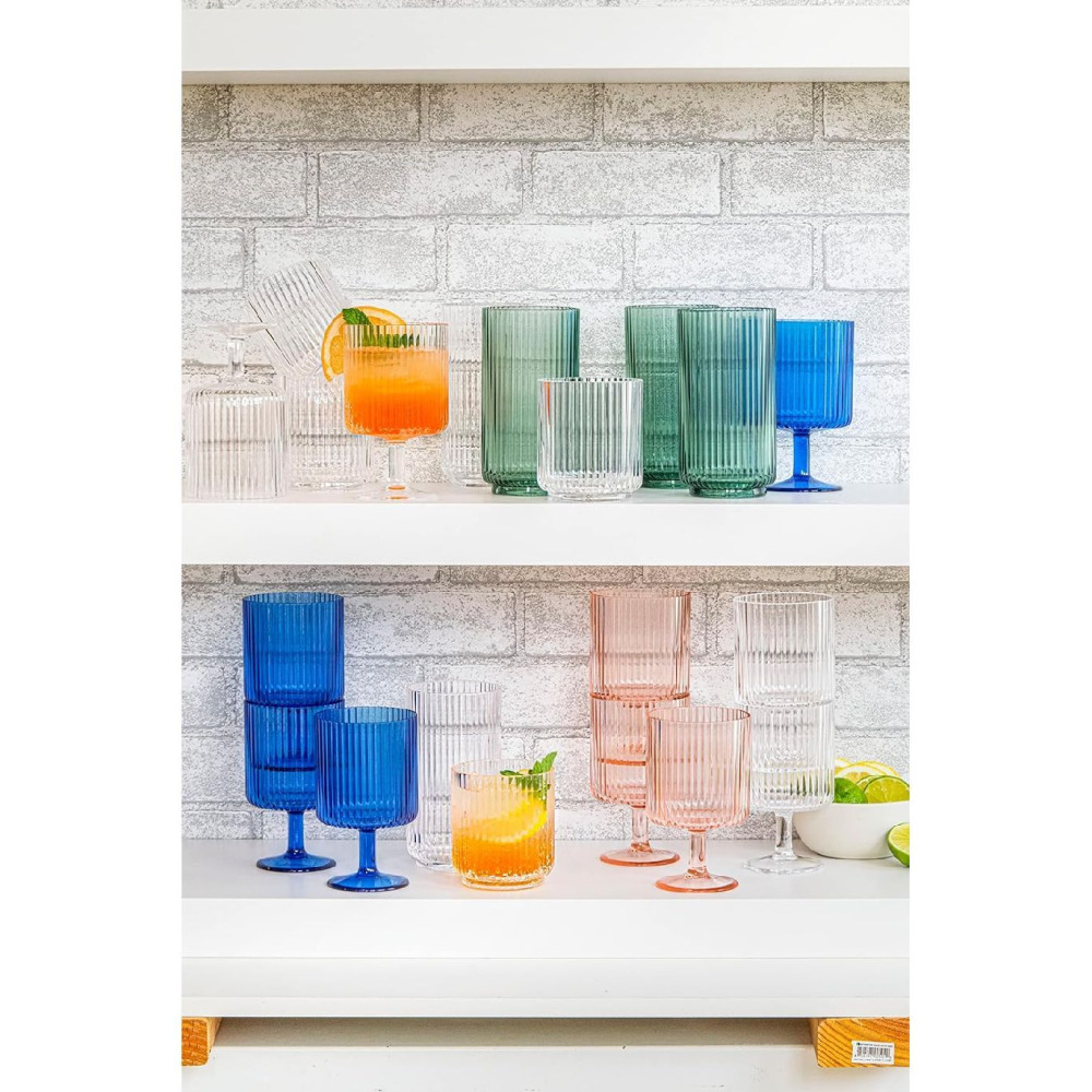 TarHong Mesa Premium Plastic Drinkware Jumbo Beverage, 22 Ounce, Clear - 4