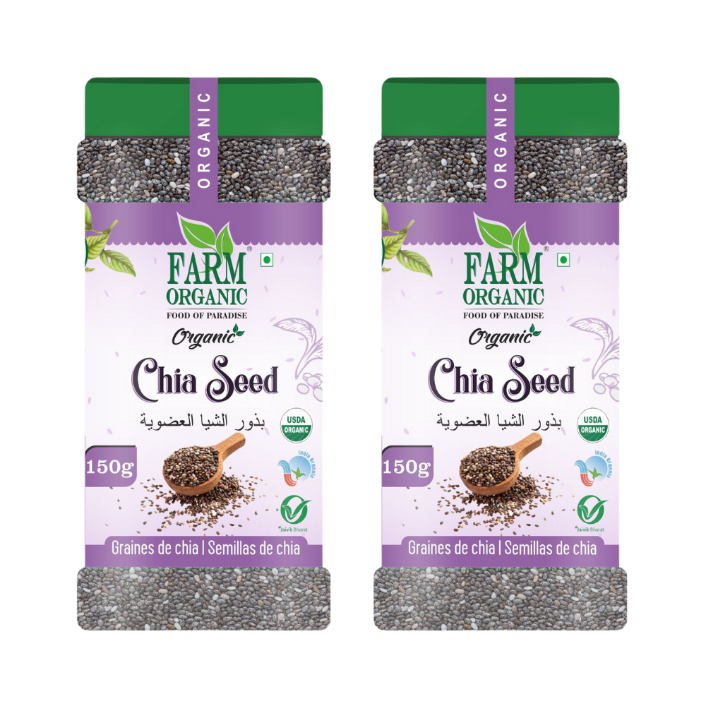 Farm Organic Gluten Free Chia Seed 150g (Pack of 2) - 1