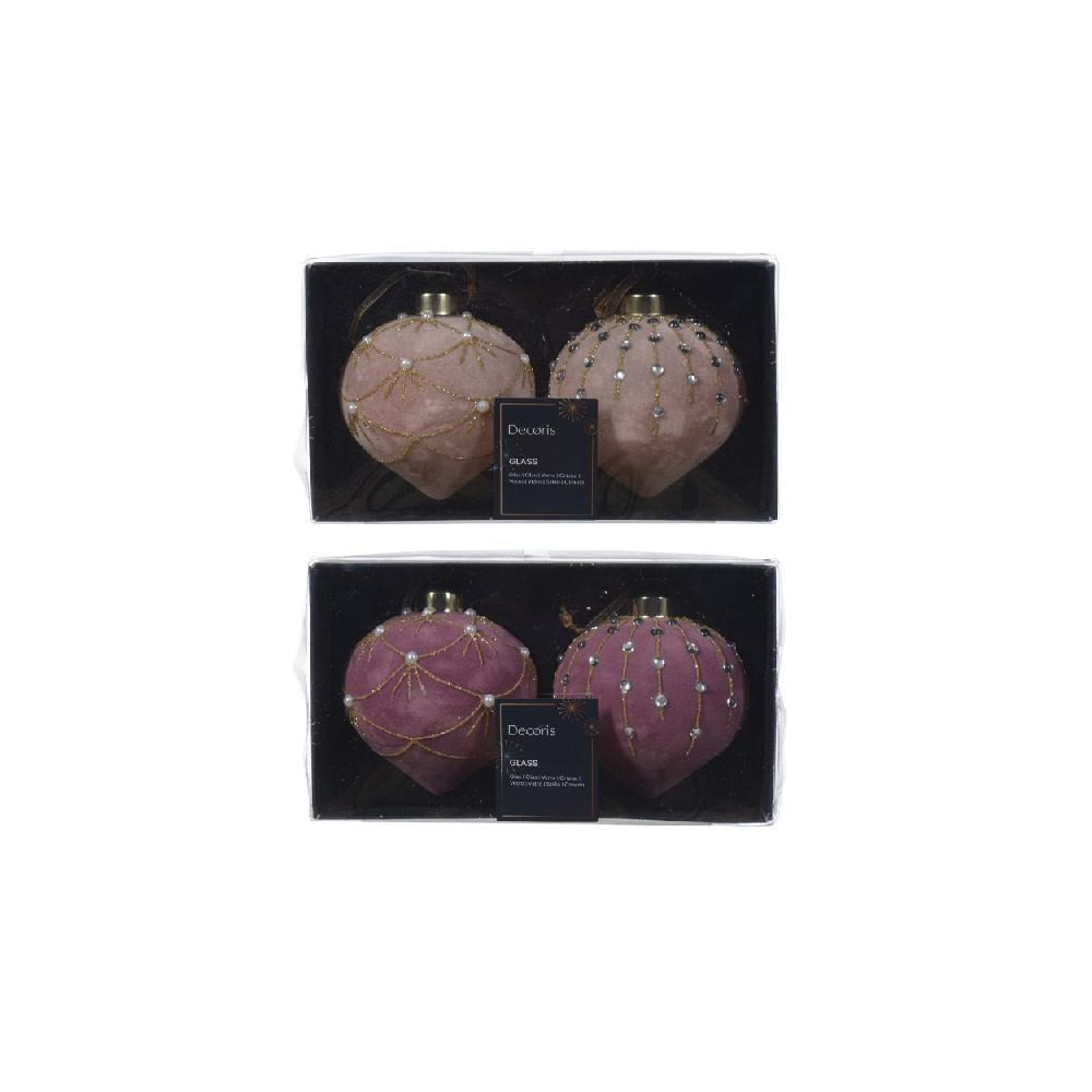 Kaemingk Decoris Onion Glass Flock Finish с БЛЕСТКАМИ, Смесью ДРАГОЦЕННЫХ Камней И Жемчуга, АССОРТИ, 1 шт. - 1