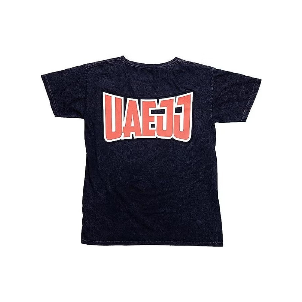 تي شيرت Uaejj falcon للرجال ملابس رياضية قطن، اسود، مقاس S - 2