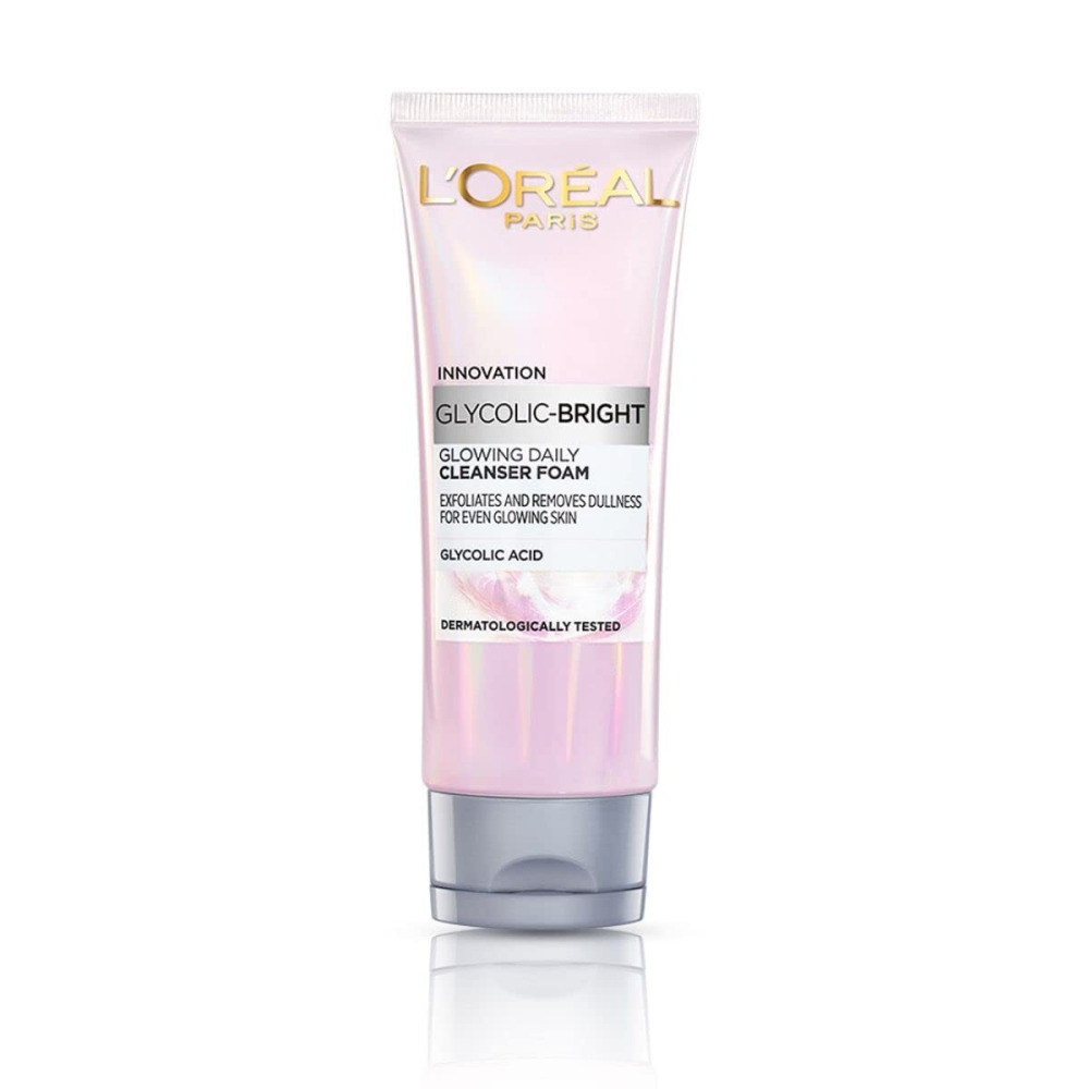 L’Oreal Paris Glycolic Bright Daily Foaming Face Cleanser, 100ml - 1