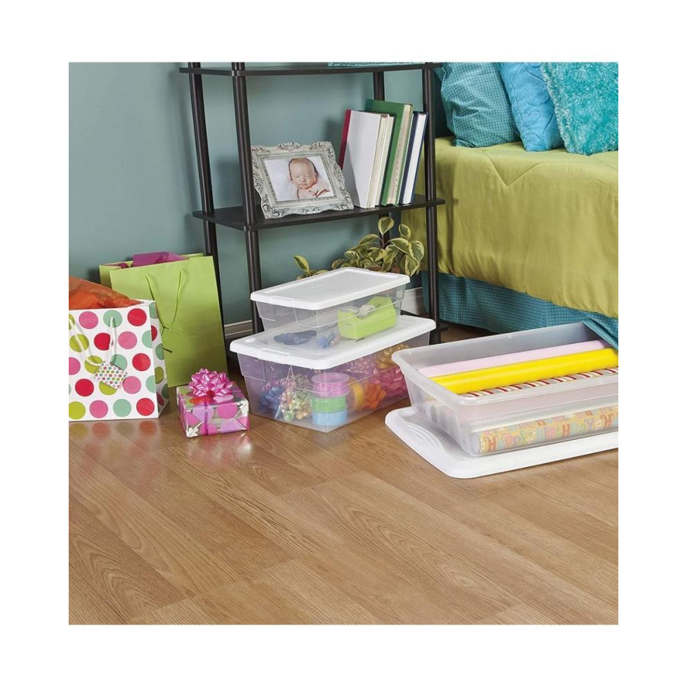 Sterilite 6 Quart Storage Box White Lid - 3