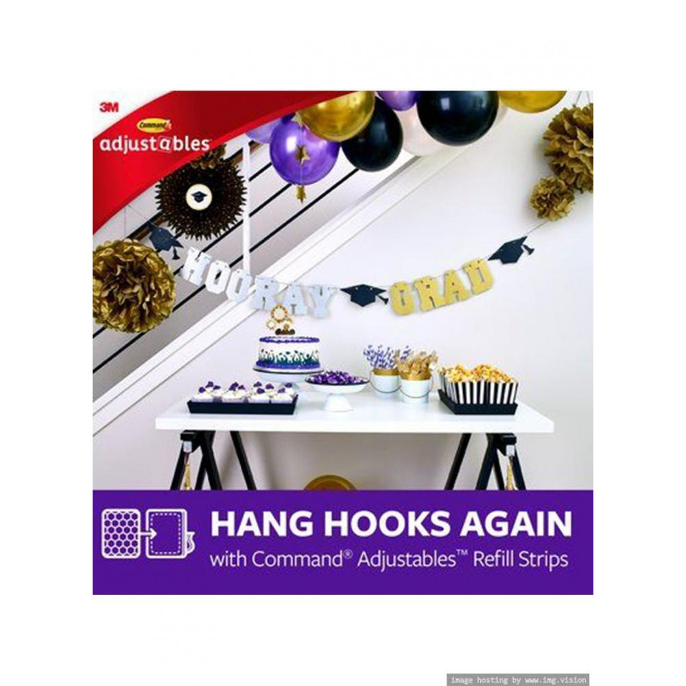 Command Adjustables Repositionable 0.5Lb Refill Strips - 4