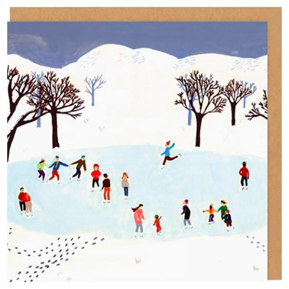 Ice Skating Square Greeting Card - 1