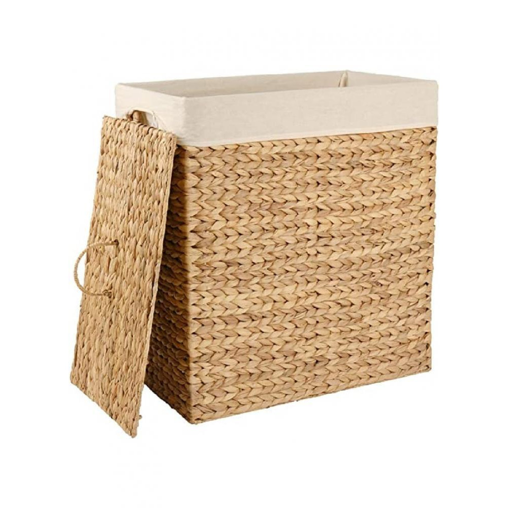 Homesmiths Rectangular Water Hyacinth Laundry Hamper 54.5 x 33 x 61 cm - 3
