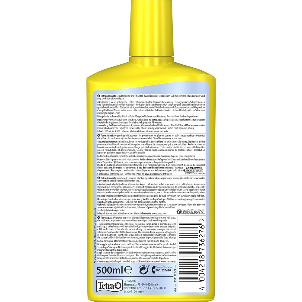 تيترا، أكواسيف، لتحويل مياه الصنبور إلى مياه آمنة للأسماك، 500 مل - 3