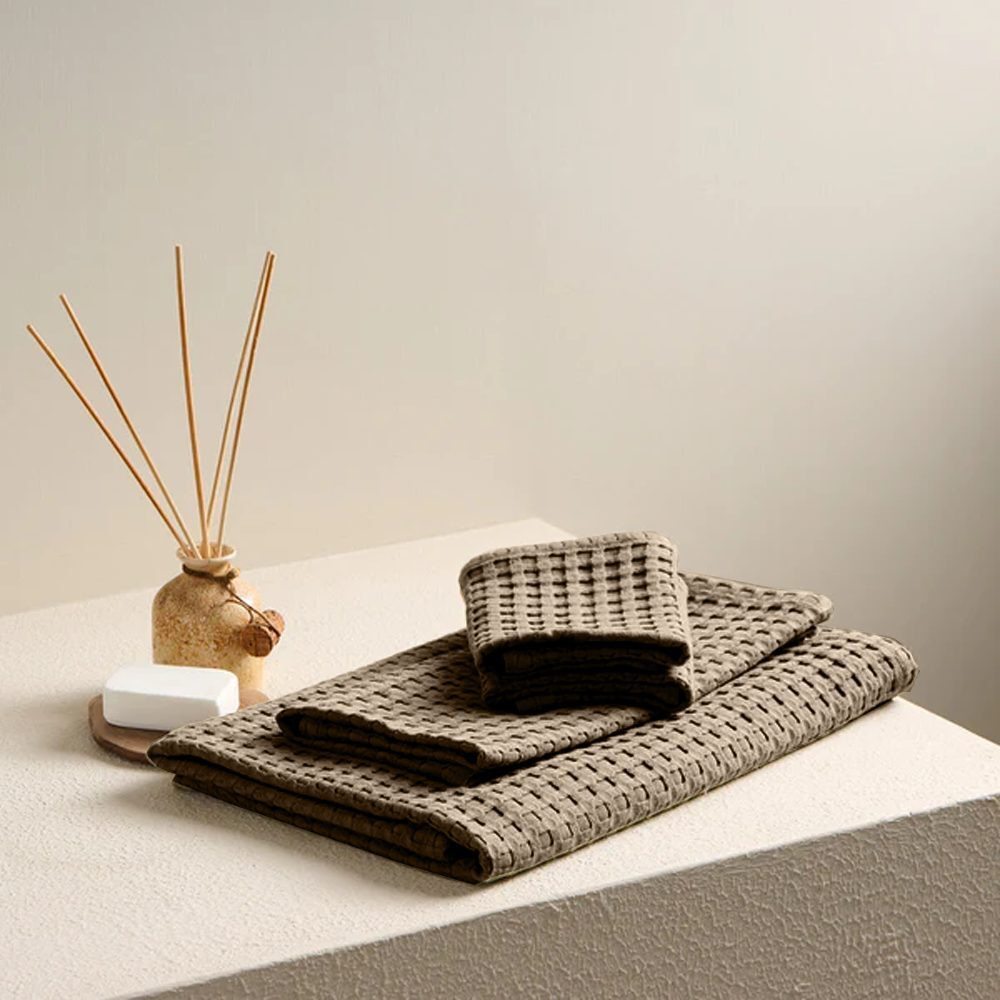 Кухонное Полотенце BYFT Orchard Heavy WAFFLE, 50 x 100 СМ, Хлопок 300 Г/М², Светло-Бежевый, НАБОР Из 4 ШТ. - 5