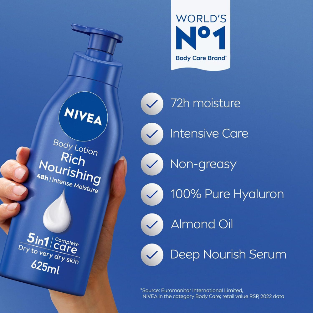 ЛОСЬОН Для Тела Nivea Для ОЧЕНЬ Сухой Кожи, Питательное МИНДАЛЬНОЕ Масло И Витамин Е, 400 мл - 2