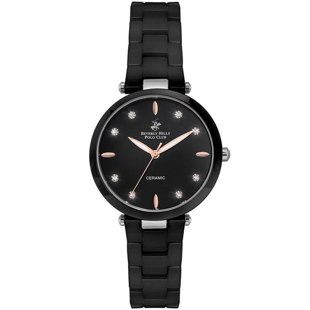 BEVERLY HILLS POLO CLUB Ceramic Bracelet Women's Analog Black Dial Watch - BP3102X.350 - 1