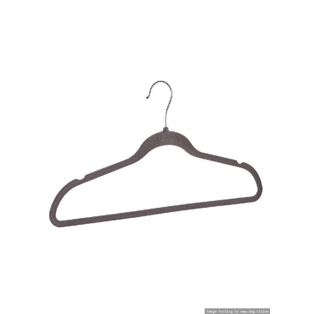 Wenko Flocking Hangers Set of 5 Grey - 2