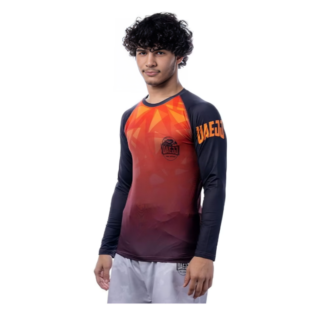 UAEJJ Jiu Jitsu Long Sleeve Rash Guard for Adults - L - 1
