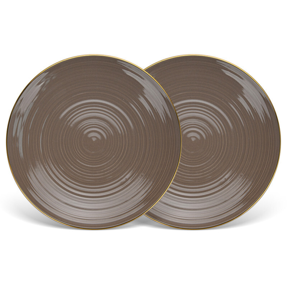 Fissman 2-Piece Plates Firmina Brown 21cm New Bone China - 4