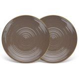 Fissman 2-Piece Plates Firmina Brown 21cm New Bone China - 4 miniature
