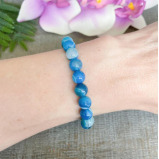 سوار الخرز العقيق الأزرق الطبيعي 10 ملم - 4 miniature