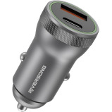 Riversong Dual Port PD20W And Qc3.0 Car Charger, CC20, Gun Silver - 3 miniature