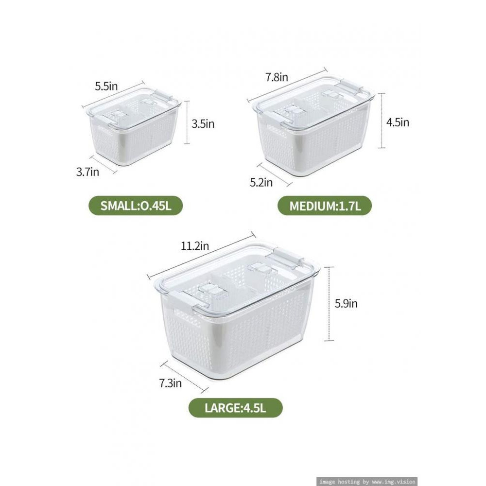 حاوية تخزين ثلاجة متوسطة الحجم من هومسميث مع سلة فواكه ذات طبقة مزدوجة - 8