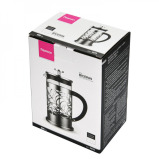 Fissman French Press Coffee Maker Borosilicate Glass Bicerin Series Silver/Transparent 600ml - 3 miniature