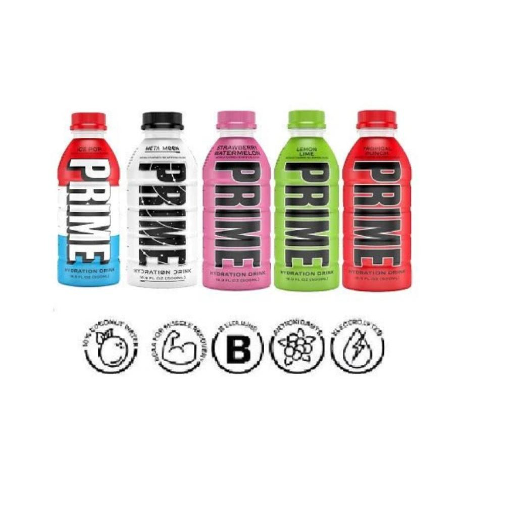 Prime Hydration Drink Zero Sugar 5 New Flavors Variety Pack - 1