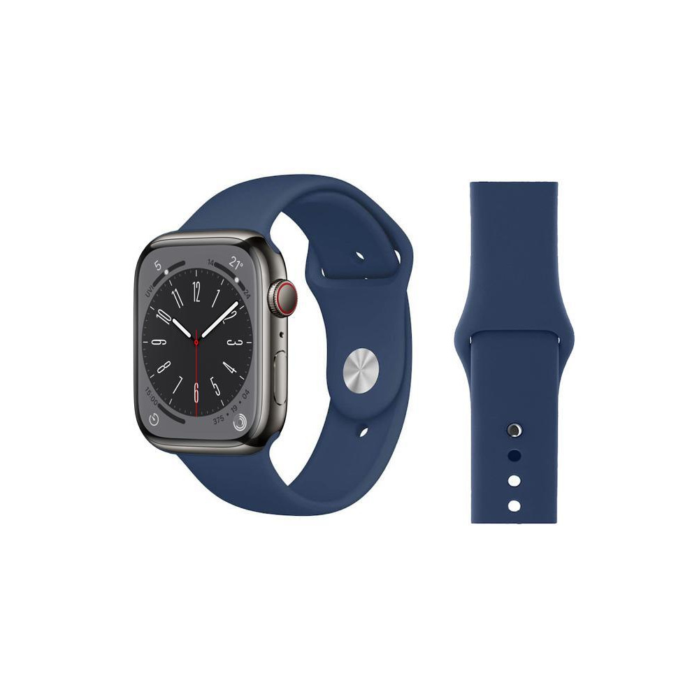 Perfii Solid Silicone Replacement Band for Apple Watch 49, 45, 44, 42 mm Series Ultra 8/7/6/5/4 SE - 1