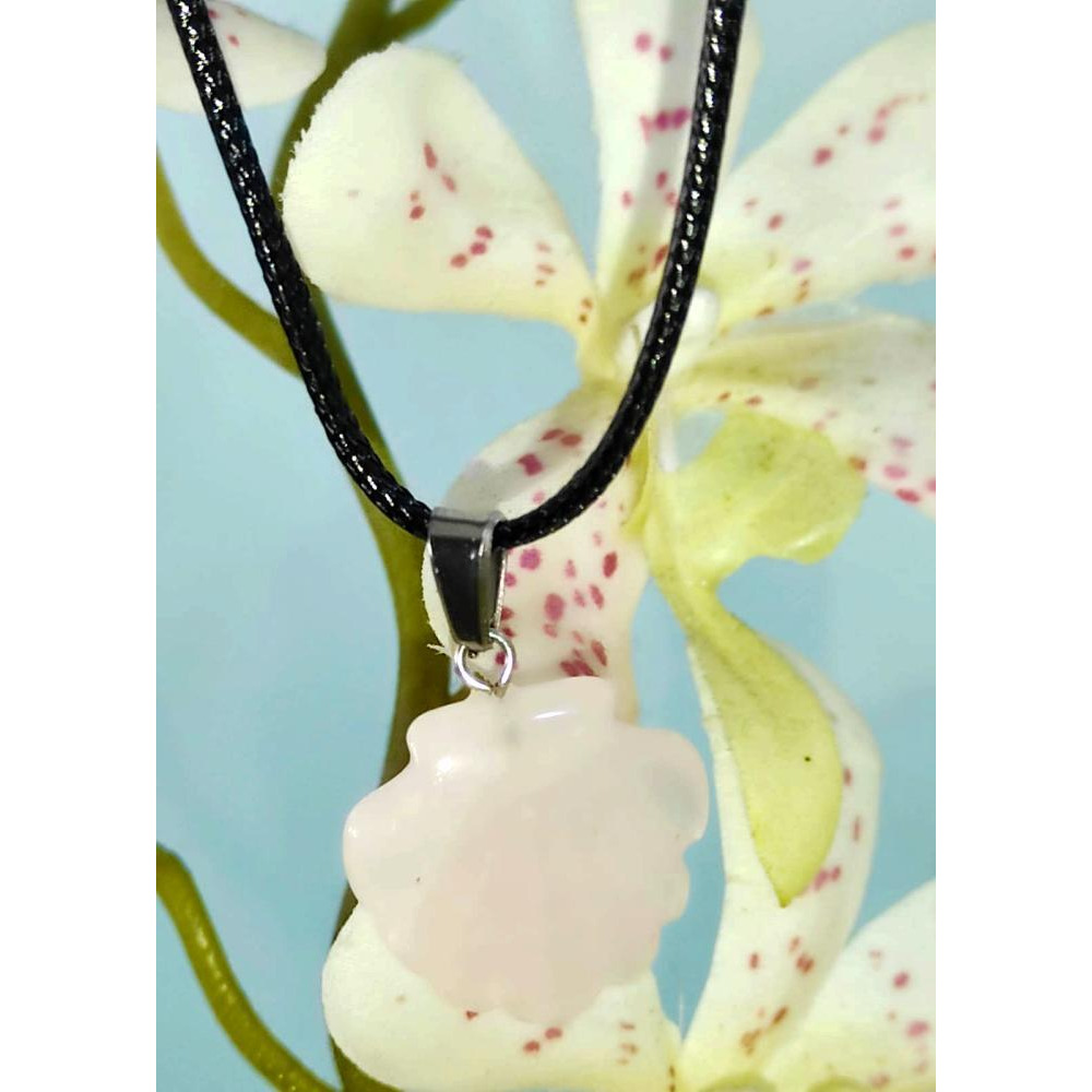 روز كوارتز شل على شكل قلادة الموضة - 3