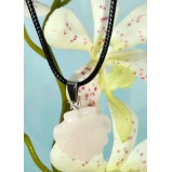 روز كوارتز شل على شكل قلادة الموضة - 3 miniature