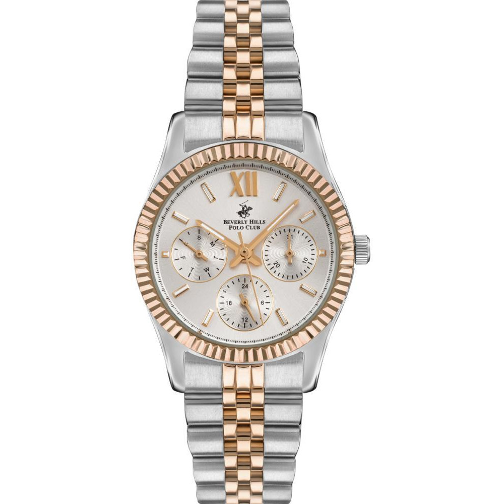 Beverly Hills Polo Club Women Silver \& Rose Gold Metal Strap Analog Watch - BP3169C.530 - 1