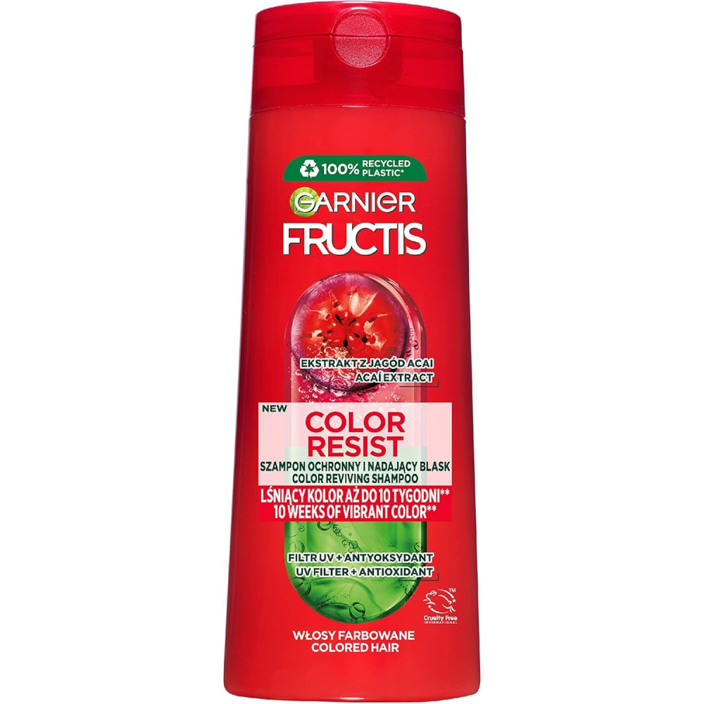 Garnier Fructis Color Resist Shampoo for Coloured and Highlighted Hair Strengthens, Nourishes and Protects 400ml - 1