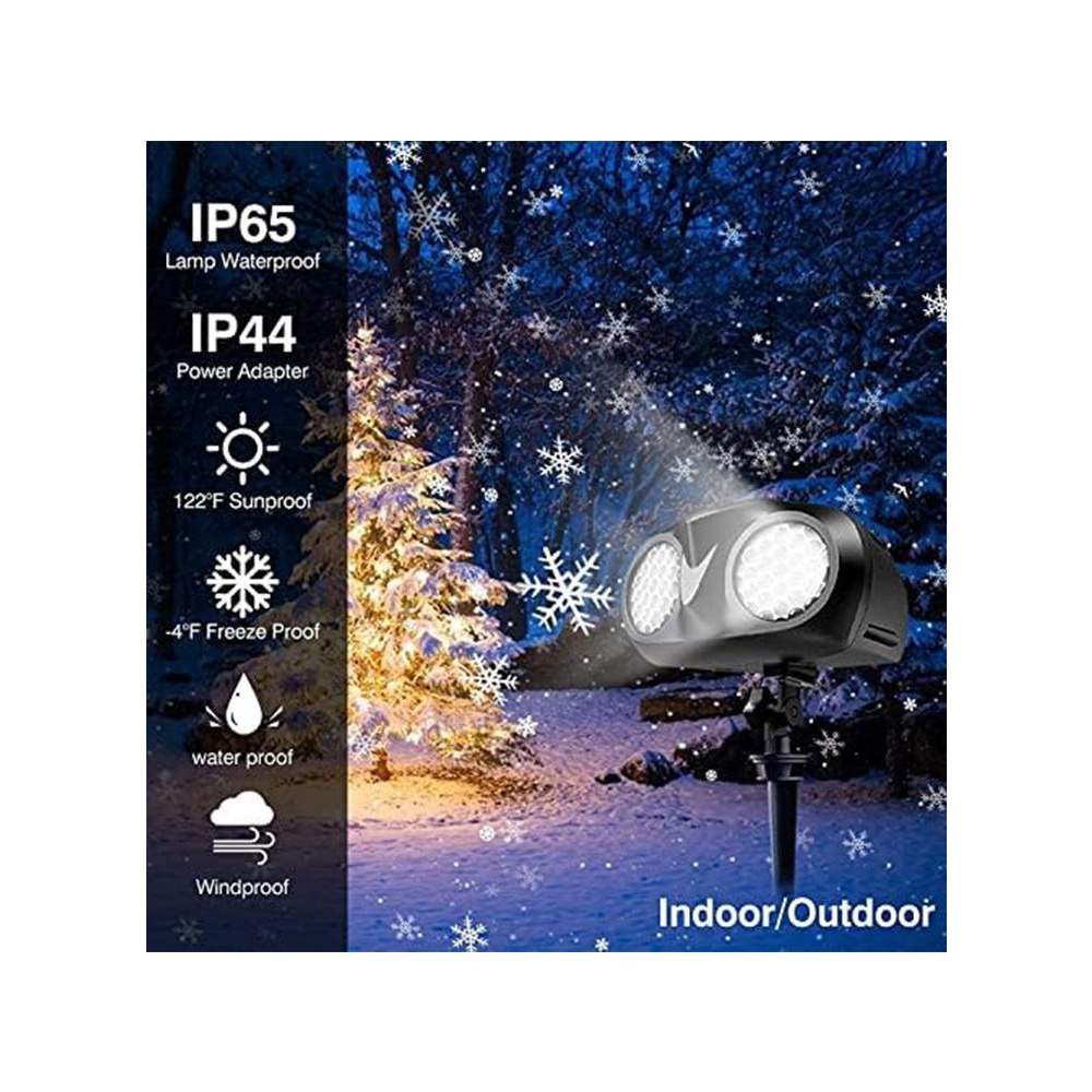 Snowfall Projector Lights with Remote Control, IP65 Waterproof Snowfall Spotlight for Weddings and Parties - 4