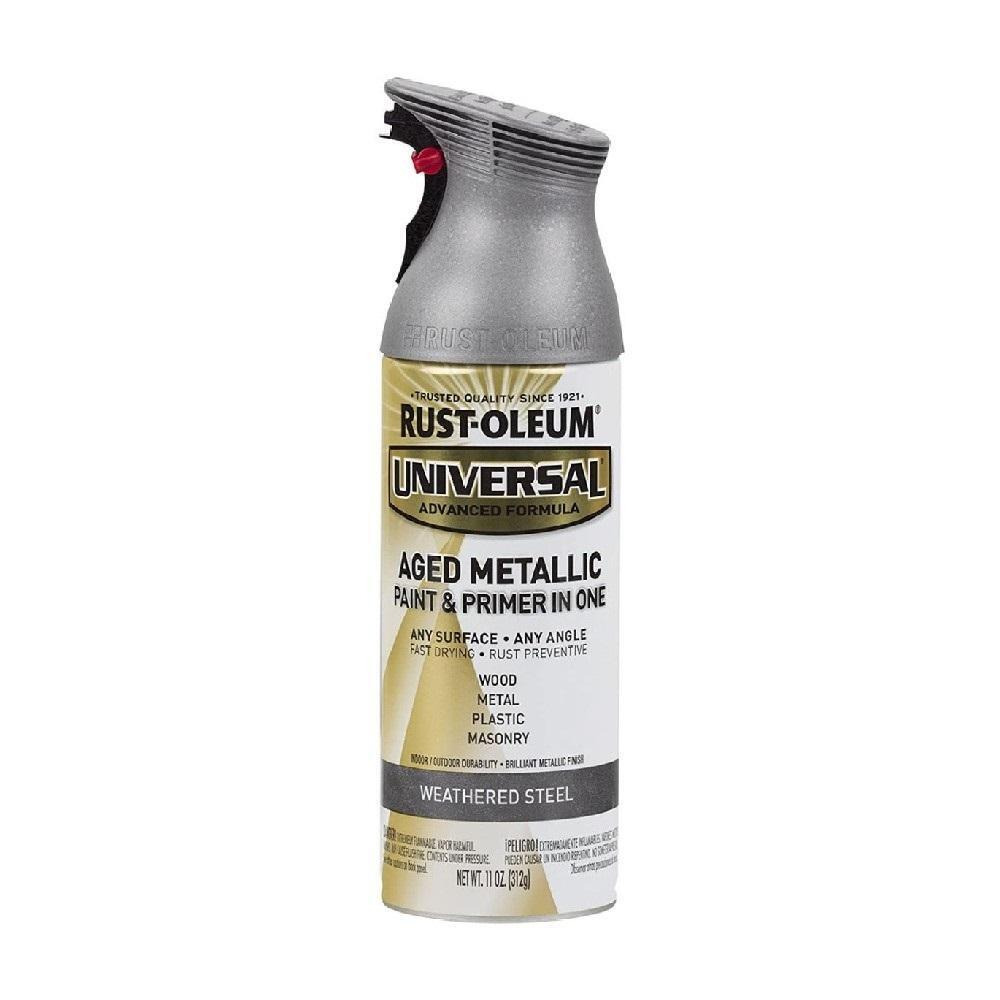 Rust-Oleum Universal All Surface Spray Paint, 11 Oz., Aged Metallic Weathered Steel - 1