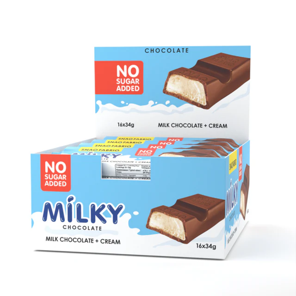 Snaq Fabriq, Milky Chocolate, Milk Chocolate+Cream, 16x34g - 1