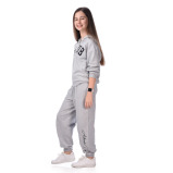 Girl's 2 piece Mil Set, Fullzipper Hoodie + Pants (13-14 yrs), Grey - 4 miniature