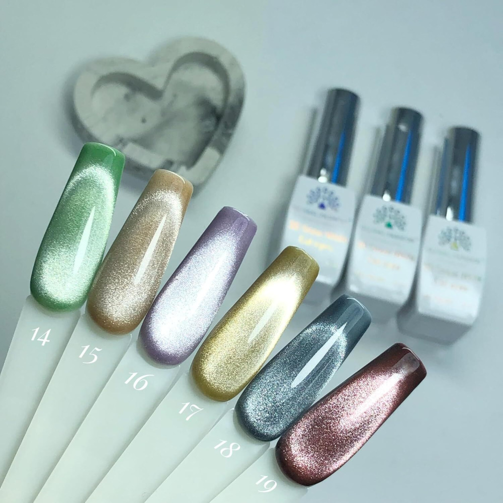 Global Fashion Professional 8 МЛ 3D Snow White Cat Eye Gel POLISH - Стойкий, МЕРЦАЮЩИЙ ЛАК ДЛЯ ногтей, (014, 8 мл) - 4