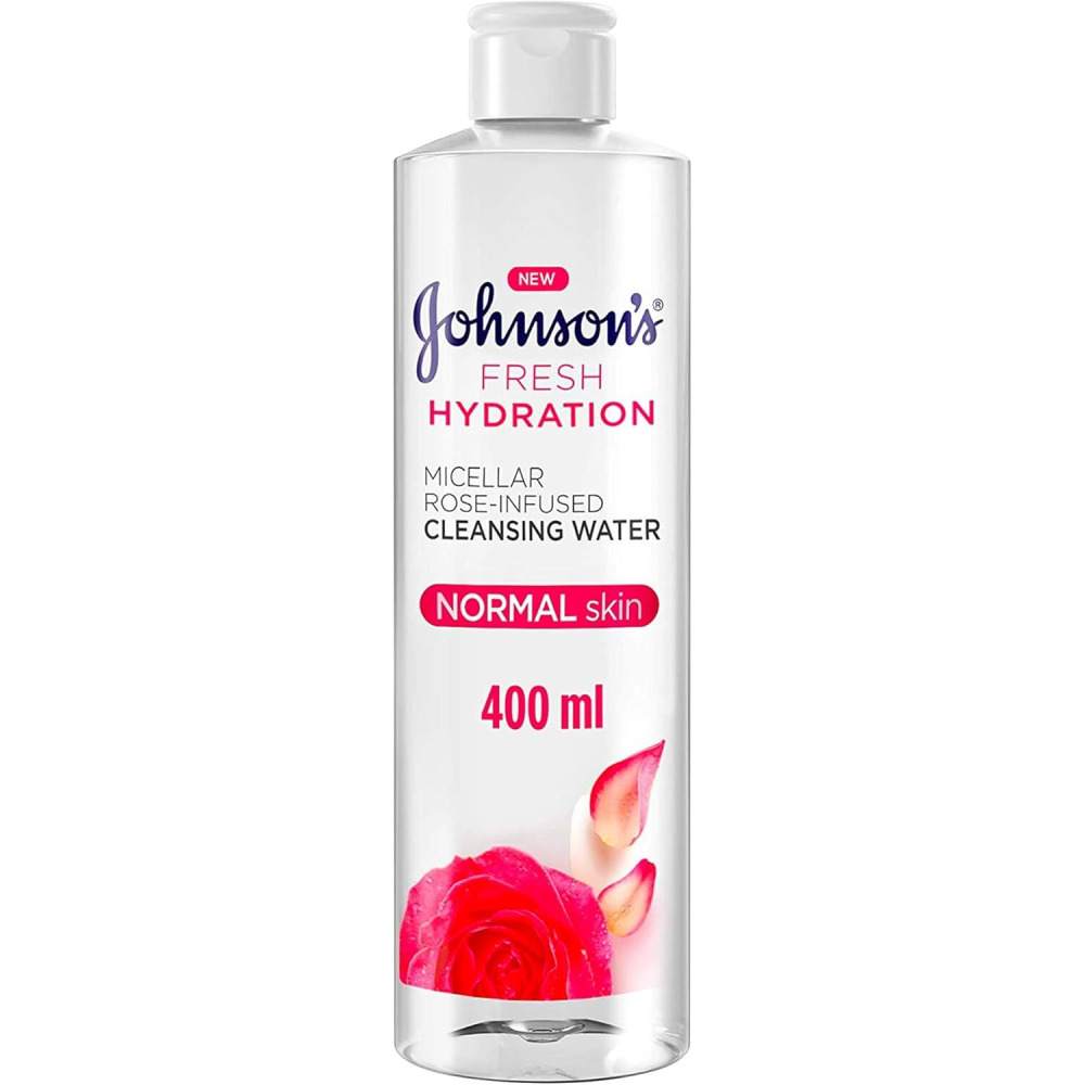 Johnson's Micellar Water, Fresh Hydration, Rose-Infused Cleansing Water, 400ml - 1