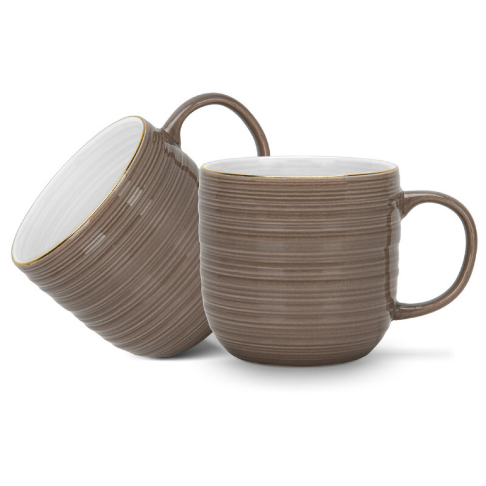 Fissman 2-Piece Mugs Firmina Brown 350ml New Bone China - 1