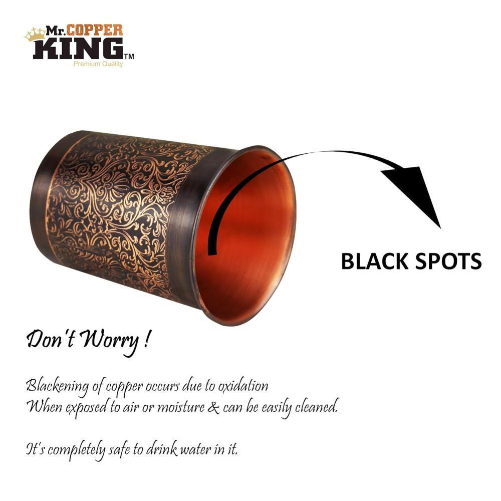 Mr. Copper King Antique Engraved Copper Tumbler 300ml Single - 4