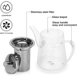 Fissman Tea Pot 1000ml with Stainless Steel Filter Borosilicate Glass - 4 miniature